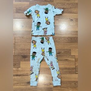 Kids Playful Character Pajama Set - Light Blue